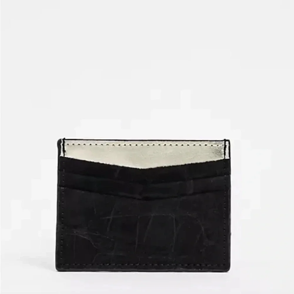 Urbancode  Black And Gold Animal Print Genuine Leather wallet card holder